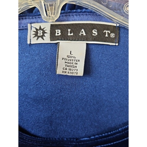 Vintage Blast Women's LG  3 Piece Velour Blue Track Suit Pockets Shoulder Pads - Picture 2 of 16
